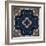 Art Nouveau Geometric Ornamental Vintage Pattern in Beige and Blue Colors-Irina QQQ-Framed Premium Giclee Print