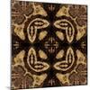 Art Nouveau Geometric Ornamental Vintage Pattern in Beige and Brown Colors-Irina QQQ-Mounted Art Print