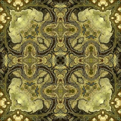 'Art Nouveau Geometric Ornamental Vintage Pattern in Green Colors' Art
