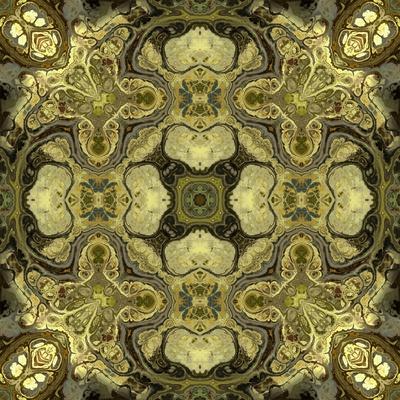 'Art Nouveau Geometric Ornamental Vintage Pattern in Green Colors' Art