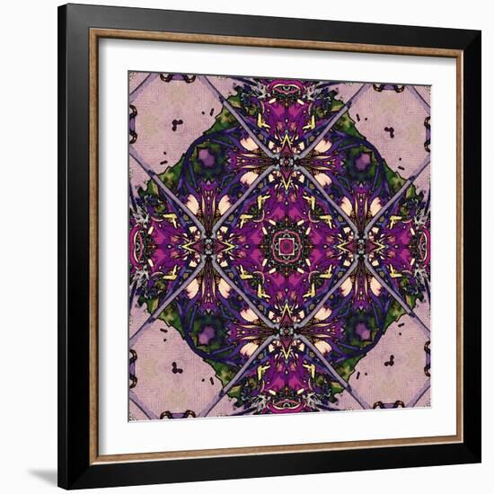 Art Nouveau Geometric Ornamental Vintage Pattern in Lilac, Violet and Blue Colors-Irina QQQ-Framed Art Print