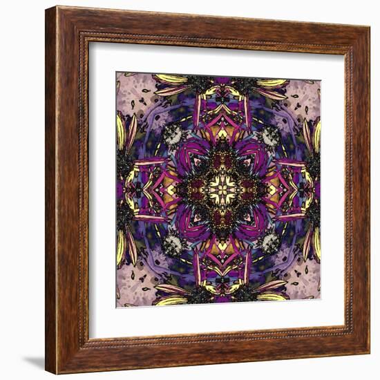 Art Nouveau Geometric Ornamental Vintage Pattern in Lilac, Violet and Blue Colors-Irina QQQ-Framed Art Print