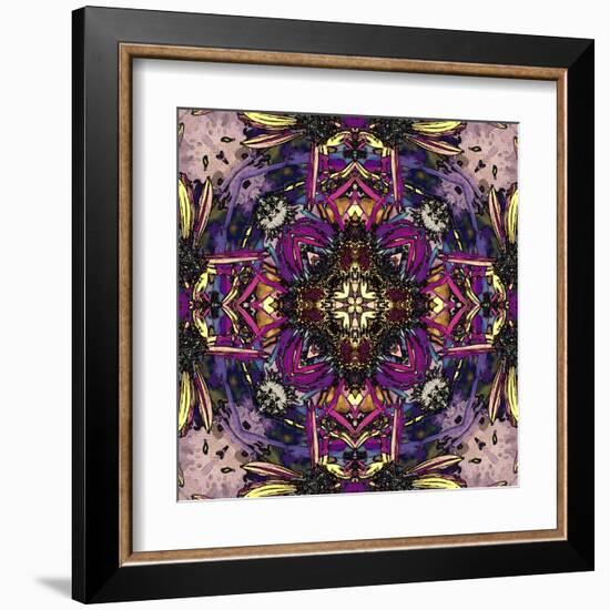 Art Nouveau Geometric Ornamental Vintage Pattern in Lilac, Violet and Blue Colors-Irina QQQ-Framed Art Print