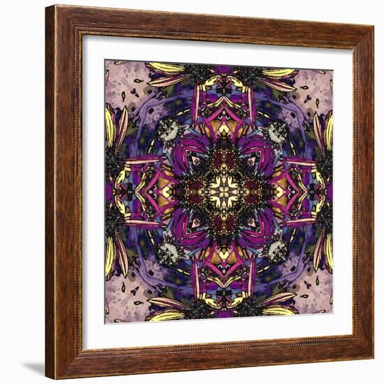 Art Nouveau Geometric Ornamental Vintage Pattern in Lilac, Violet and Blue Colors-Irina QQQ-Framed Art Print