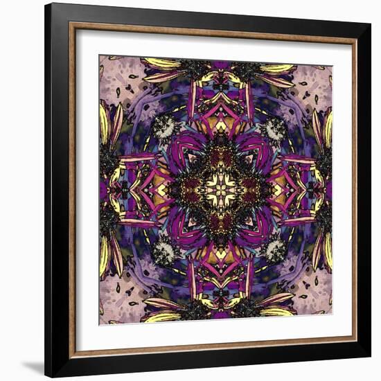 Art Nouveau Geometric Ornamental Vintage Pattern in Lilac, Violet and Blue Colors-Irina QQQ-Framed Art Print