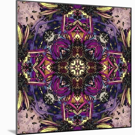 Art Nouveau Geometric Ornamental Vintage Pattern in Lilac, Violet and Blue Colors-Irina QQQ-Mounted Art Print