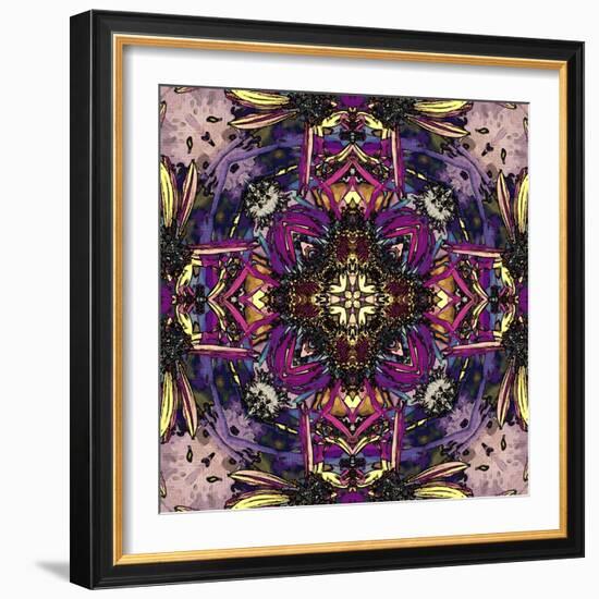 Art Nouveau Geometric Ornamental Vintage Pattern in Lilac, Violet and Blue Colors-Irina QQQ-Framed Art Print