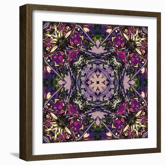 Art Nouveau Geometric Ornamental Vintage Pattern in Lilac, Violet and Blue Colors-Irina QQQ-Framed Art Print