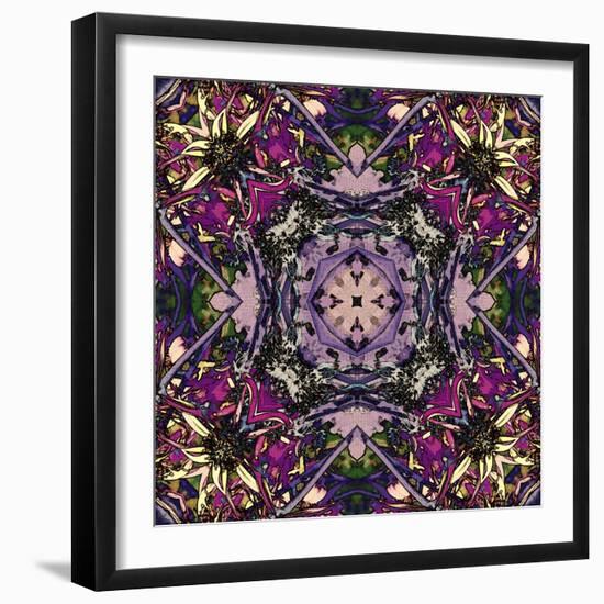 Art Nouveau Geometric Ornamental Vintage Pattern in Lilac, Violet and Blue Colors-Irina QQQ-Framed Art Print