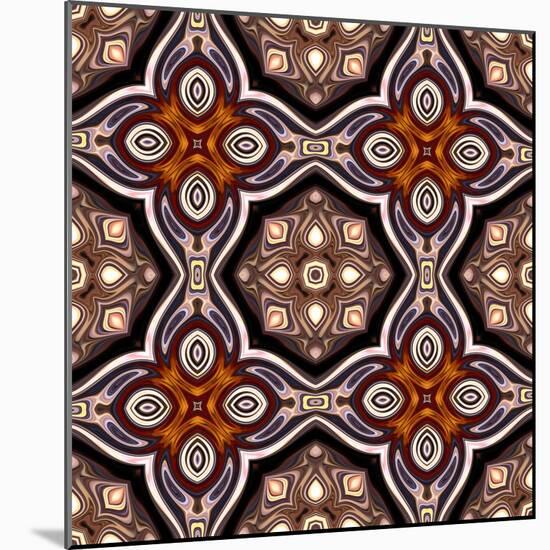 Art Nouveau Geometric Ornamental Vintage Pattern in Violet-Irina QQQ-Mounted Art Print