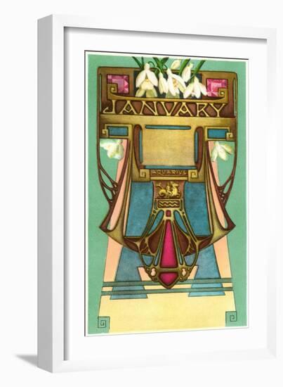 Art Nouveau January, Aquarius-null-Framed Art Print