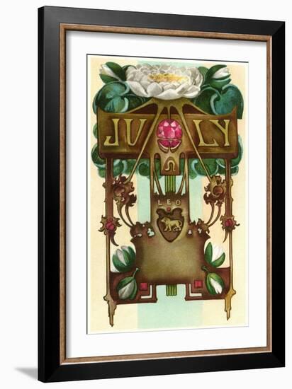 Art Nouveau July, Leo-null-Framed Art Print