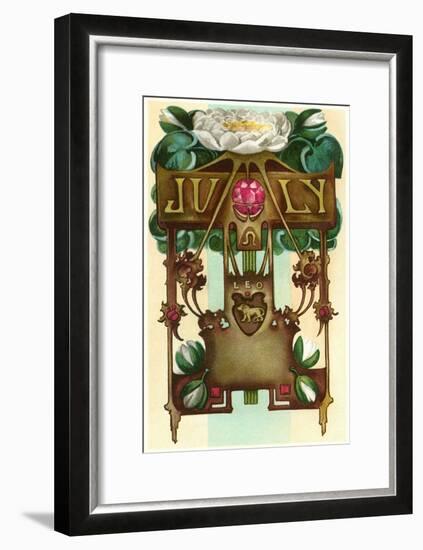 Art Nouveau July, Leo-null-Framed Art Print