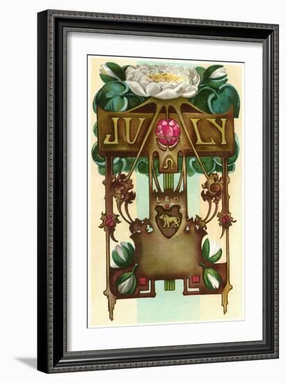 Art Nouveau July, Leo-null-Framed Art Print