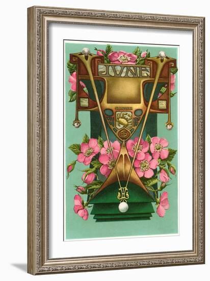 Art Nouveau June, Cancer-null-Framed Art Print