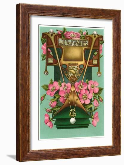 Art Nouveau June, Cancer-null-Framed Art Print