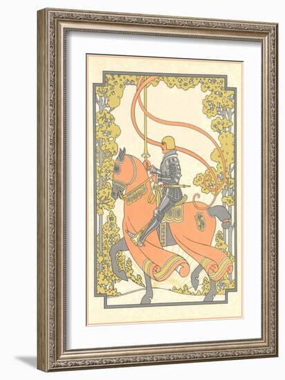 Art Nouveau Knight on Charger-null-Framed Giclee Print