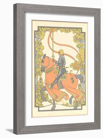 Art Nouveau Knight on Charger-null-Framed Giclee Print