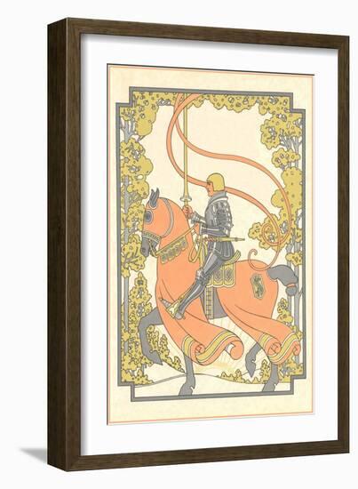 Art Nouveau Knight on Charger-null-Framed Giclee Print