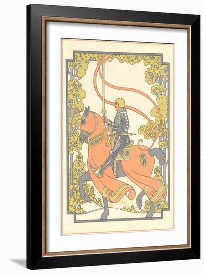 Art Nouveau Knight on Charger-null-Framed Giclee Print