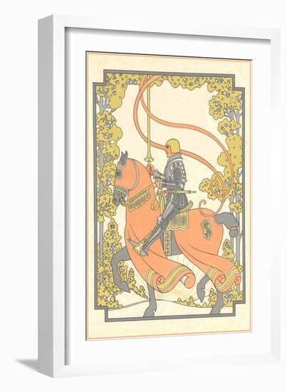 Art Nouveau Knight on Charger-null-Framed Giclee Print