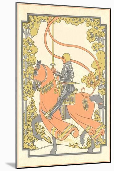 Art Nouveau Knight on Charger-null-Mounted Giclee Print
