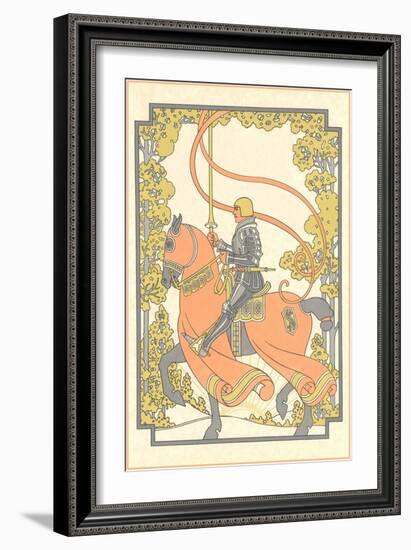 Art Nouveau Knight on Charger-null-Framed Giclee Print