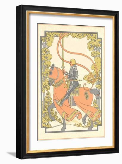 Art Nouveau Knight on Charger-null-Framed Giclee Print