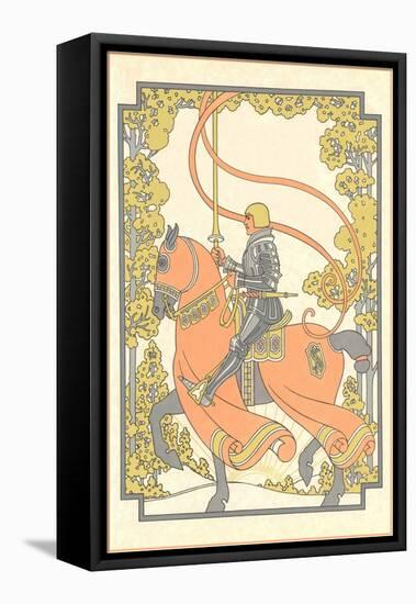 Art Nouveau Knight on Charger-null-Framed Premier Image Canvas