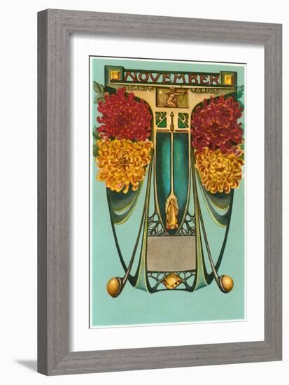 Art Nouveau November, Sagittarius-null-Framed Art Print