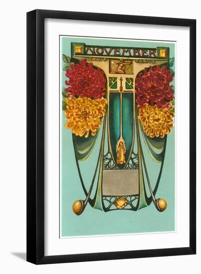 Art Nouveau November, Sagittarius-null-Framed Art Print