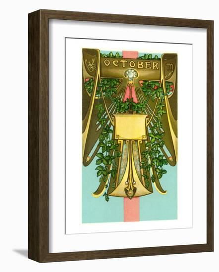 Art Nouveau October, Scorpio-null-Framed Art Print
