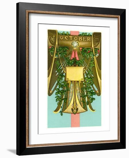 Art Nouveau October, Scorpio-null-Framed Art Print