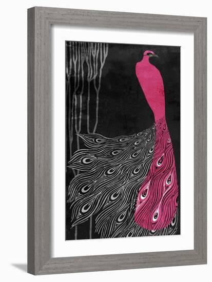 Art Nouveau Pink Peacock-Mindy Sommers-Framed Giclee Print