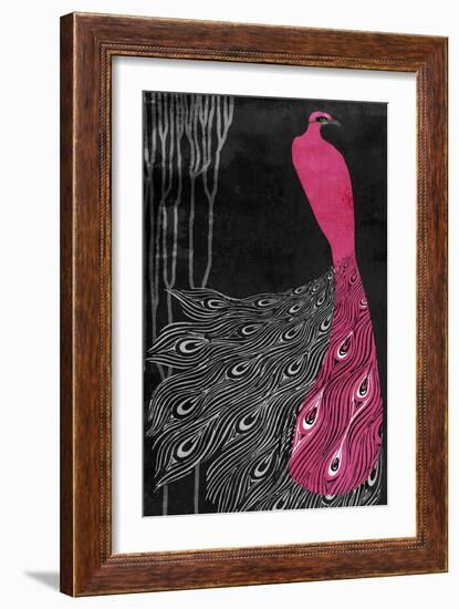 Art Nouveau Pink Peacock-Mindy Sommers-Framed Giclee Print