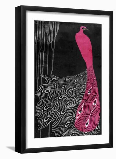 Art Nouveau Pink Peacock-Mindy Sommers-Framed Giclee Print