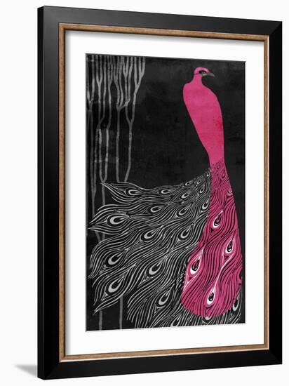 Art Nouveau Pink Peacock-Mindy Sommers-Framed Giclee Print