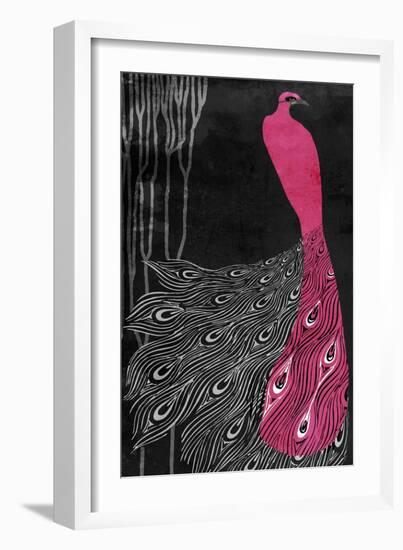 Art Nouveau Pink Peacock-Mindy Sommers-Framed Giclee Print