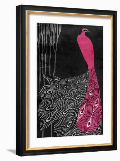 Art Nouveau Pink Peacock-Mindy Sommers-Framed Giclee Print