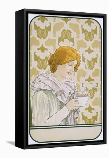 Art Nouveau Poster Advertising Hot Chocolate-null-Framed Premier Image Canvas