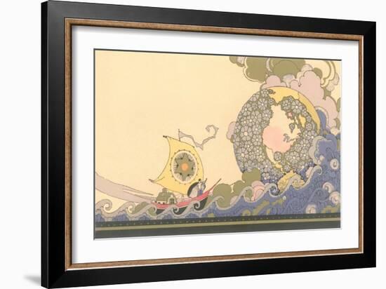 Art Nouveau Ship on Fanciful Sea-null-Framed Giclee Print