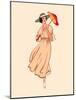 Art Nouveau Spring Fashion Girl with Umbrella-sahuad-Mounted Art Print