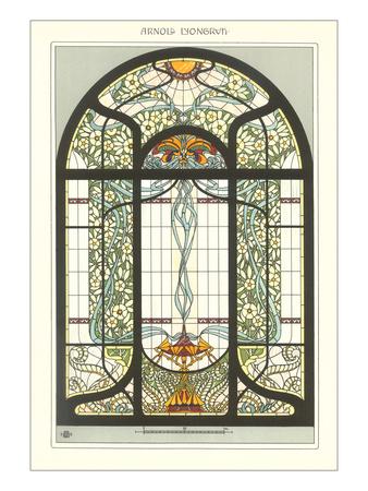Art Nouveau Stained Glass Art Print Art Com