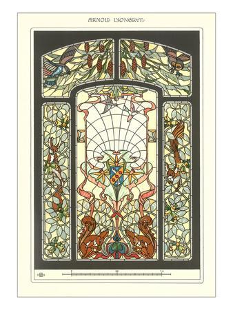 Art Nouveau Stained Glass Art Print Art Com