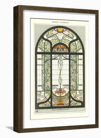 Art Nouveau Stained Glass-null-Framed Premium Giclee Print