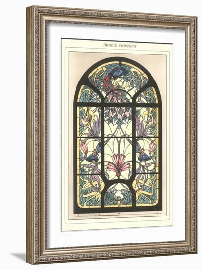 Art Nouveau Stained Glass-null-Framed Premium Giclee Print