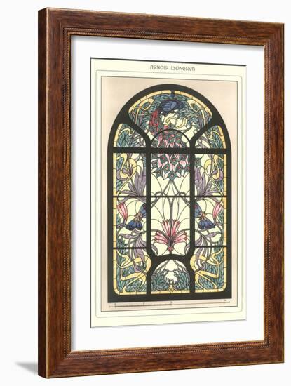 Art Nouveau Stained Glass-null-Framed Premium Giclee Print