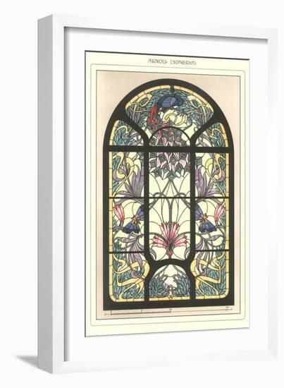 Art Nouveau Stained Glass-null-Framed Premium Giclee Print