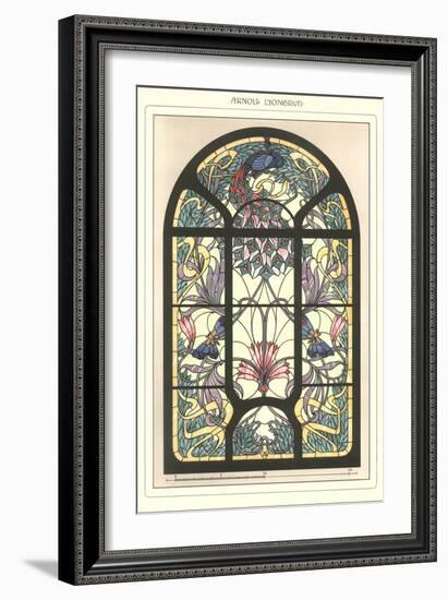 Art Nouveau Stained Glass-null-Framed Premium Giclee Print