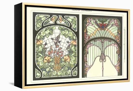 Art Nouveau Stained Glass-null-Framed Stretched Canvas